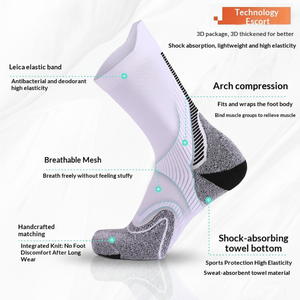 Chaussettes de sport Coolmax à séchage rapide, antibactériennes, absorbant la transpiration, anti-odeurs, épaisses, en tissu éponge, antidérapantes, pour la course à pied et le cyclisme professionnels - Product Image 2