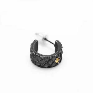 <b>Cuff</b> <b>Earrings</b> Dragon Scale Design Black Gun Plated Unisex Vintage Style Fashion Jewelry - Product Image 3