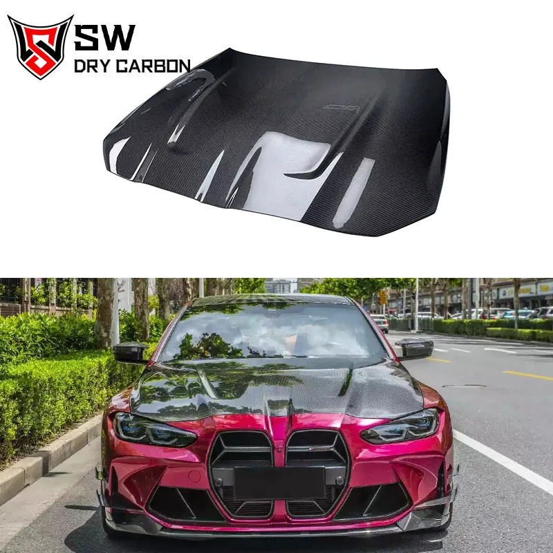 Kuru karbon Fiber CSL tarzı G82 motor kaputu BMW G80 M3 G82 M4 yükseltme Bonnetscoop Hood motor kaput kapağı 2021