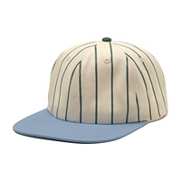 Casquette Hip Hop avec broderie de logo personnalisé, bicolore, à rayures, avec fermeture snapback