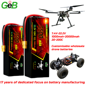 סוללות ליתיום פולימר 7.4v <span class=keywords><strong>11.1v</strong></span> 14.8 22.2v 2s 3s 4S 6s <span class=keywords><strong>rc</strong></span> lipo סוללה 2200mah 5000mah 5200mah 5500mah lipo מותאם אישית lipo - Product Image 1