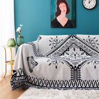 Selimut Sofa Rajut Katun Geometris Boho Universal Empat Musim Modern Dapat Dicuci Multi Warna Ukuran Kustom Tenun Semua Jenis Selimut