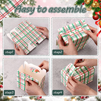 Boîte cadeau en papier pour bonbons, boîte à friandises à carreaux pour les fêtes de Noël avec poignée