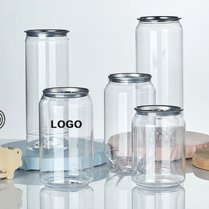 Botella de Plástico Transparente para Jugo, <span class=keywords><strong>Cola</strong></span> o Bebidas, 200~500ml, Botellas de Plástico Desechables PET con Tapa de Aluminio - Product Image 1