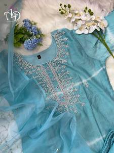 FABZONE, costume en soie pure Chanderi, dernier design, le plus vendu, avec dupatta en organza pour femmes, tenue de soirée, pour l'exportation, fabricant - Product Image 5