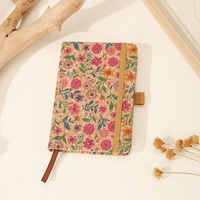 Carnet en liège A6 imprimé floral, journal en bois souple, logo personnalisé, carnet de voyage vintage, cadeau souvenir, vente en gros usine