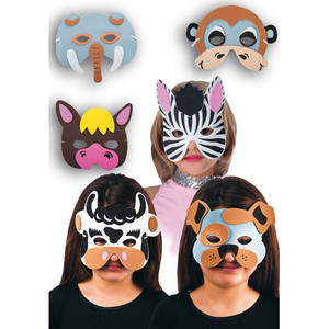 Masques d'animaux en plastique EVA assortis pour enfants - Product Image 1