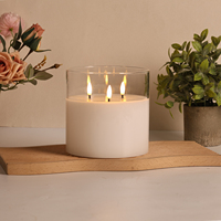 Centres de table de mariage Matti : Bougies électroniques 3D LED, ornements en verre, télécommande Diwali, décoration pour mariage, anniversaire et maison