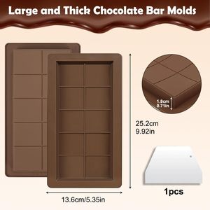 Moule à chocolat en silicone profond, grand et épais, pour barres de chocolat fourrées, moule à grandes barres de chocolat - Product Image 3