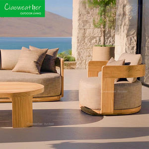 أريكة فناء خشبية فاخرة مقاومة للماء في الهواء الطلق من خشب الساج في الهواء الطلق للحديقة - Product Image 2