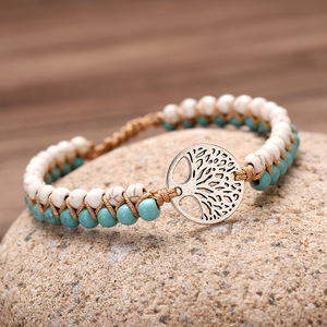 Đá Tự Nhiên Đính Cườm Vòng Đeo Tay Châu Phi Jasper Turquoise Chuỗi Bện Yoga Tình Bạn Vòng Đeo Tay Cho Món Quà - Product Image 5