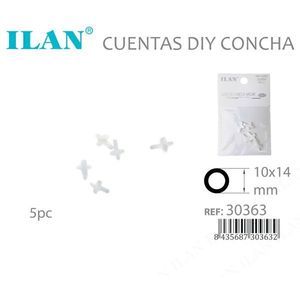 Perline a forma di croce Ilan 10x14 mm colore naturale per creazione di gioielli fai da te 5 pezzi - Product Image 3