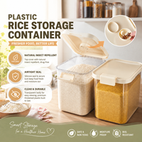 Contenedor Rectangular de Plástico para Almacenamiento de Arroz, Uso Doméstico, Grande, 20 Libras, Sellado, a Prueba de Insectos y Humedad