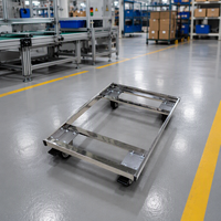 Chariot à tortue personnalisé en acier inoxydable 201, plateau basculant, quatre roues silencieuses, petit chariot à plateau plat, revêtement en poudre de qualité alimentaire