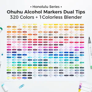 <span class=keywords><strong>Ohuhu</strong></span> Honolulu 320 B couleurs marqueurs d'art d'<span class=keywords><strong>alcool</strong></span> à double pointe (nouvelle version) - Product Image 3