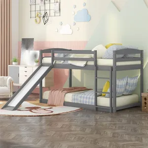 Furnitur anak, furnitur kayu Solid Modern untuk balita, tempat tidur susun, anak kembar