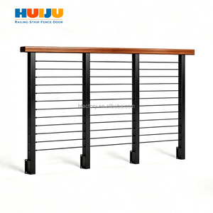 Scala a Monostruttura in Legno di Quercia Americana HJ VIKO con Ringhiera in Cavo e Corrimano in Legno - Product Image 1