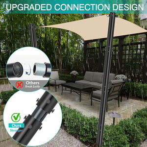 JH-Mech Poste de Metal de Alta Resistencia con Abrazadera en D <span class=keywords><strong>para</strong></span> Parasol <span class=keywords><strong>Vela</strong></span> Cadena de Luz Paquete de 2 10 Pies de Metal Parasol <span class=keywords><strong>Vela</strong></span> Poste - Product Image 4