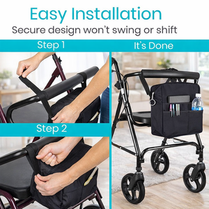 Sac de rangement multi-poches personnalisé pour déambulateur, fauteuil roulant et aides à la mobilité - Product Image 4