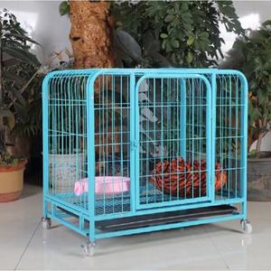 Heavy Duty Simple Spécifications 96*65*85 Caisse pour chien pour chiens moyens/petits Cage soudée à cadre en fer avec roues et boîte à plateau en plastique - Product Image 6