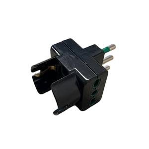 Adaptador Gloca Schuko de 3 Tomas, 16A, Enchufe Negro, Estándar Italiano, 230V, Plástico - Product Image 3