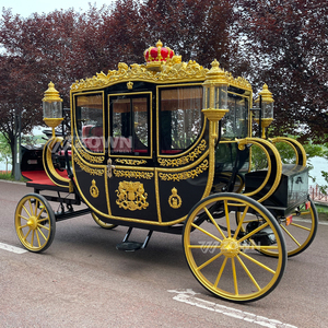 Carruaje Eléctrico de Lujo para Bodas, Diseño Real Negro y Dorado, con 4 Ruedas, para Eventos al Aire Libre - Product Image 6