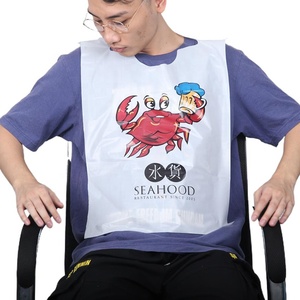 HDPE Seafood Cajun Disposable Crab Bibs Funny Printed Plastic Custom Bib For Adult