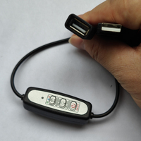 Interrupteur d'éclairage pour plantes à commande filaire 5V avec minuterie, trois boutons de gradation, câble d'extension USB mâle et femelle