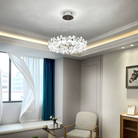 PM pétale français chambre salon lustre en cristal intérieur circulaire Design décoratif cristal suspension lumière