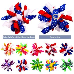 Noeuds pour cheveux de chien bouclés, élastiques pour petits et moyens chiens, chats, design en spirale, fête, festival, accessoires pour animaux de compagnie, cadeau - Product Image 2