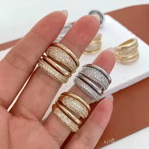 Produtos de beleza femininos zircão cúbico anéis ouro 18k casal moda moda jóias delicadas prata ajustável anéis