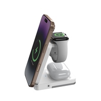Support de chargeur sans fil magnétique pliable 3-en-1 portable 15W à charge rapide, prix usine, vente chaude