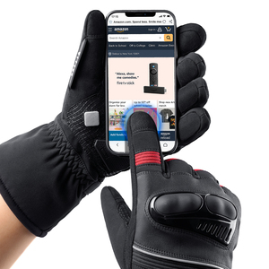 <span class=keywords><strong>Gants</strong></span> de Moto en Cuir d'Hiver pour Hommes, Tactiles, pour Motocross, Cyclisme et Sports de Plein Air, Style Doigt Complet - Product Image 2