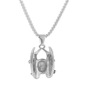 Colgante con forma de ala de calavera, colgante temático de acero inoxidable de Color dorado para hombres y mujeres, joyería de moda 122028 - Product Image 3
