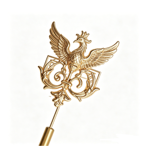 Pin Metálico de Latón Chapado en Oro con Diseño de Fénix, Forma Irregular, Artículo Coleccionable con Temática Animal, Artesanía Fundida - Product Image 3