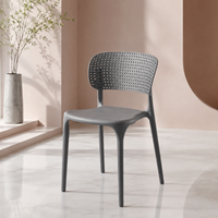 Chaise de salle à manger empilable en plastique PP de style nordique, dossier en maille, moderne et simple, pour restaurants, événements et locations