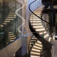 Lumière d'escalier LED personnalisée DC24V 2835 pour maison intelligente, avec capteur de mouvement à effet d'eau courante et profil d'escalier