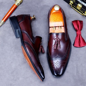 Genuine Cowhide Leather Business <b>Shoes</b>-Men's Formal Dress <b>Shoes</b> Gentleman's Slip-On Casual Tassel <b>Height</b> <b>Increasing</b> Autumn <b>Shoes</b> - Product Image 1