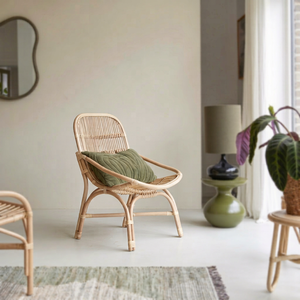 Fauteuil en rotin naturel éco-responsable de style asiatique pour salon et jardin, design traditionnel, idéal pour la lecture et la détente - Product Image 1