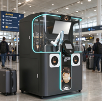Mesin Penjual Kopi Otomatis AI Robot Barista Pembuat Espresso Layar Sentuh 7 Inci SDK Pembersihan Otomatis Manajemen Cloud