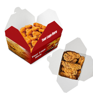 Hot Bán Tùy Chỉnh Cấp Thực Phẩm Takeaway Gà Chiên Hộp Dùng Một Lần Nhanh Chóng Thực Phẩm Lá Bao Bì Dập Nổi Cho Chiên Gà Chip - Product Image 3