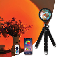 Lampe de soleil avec Mini projecteur LED RGB, 16 couleurs, luminaire décoratif, ambiance fraîche, couleur arc-en-ciel, horloge dorée, pour chambre à coucher