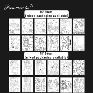 Panwenbo Trẻ Em Vẽ Tranh Vải Panels Và Sip Kit DIY Nghệ Thuật Trước Khi Vẽ Vải Để Sơn Động Vật Trước In Vải Cho Bức Tranh - Product Image 2