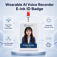 Assistant IA personnalisable, enregistreur vocal portable, badge d'identification à encre électronique, affichage contrôlé par application et dispositif de prise de notes audio, OEM ODM