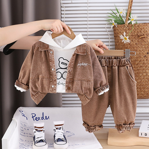 Abito Casual a tre pezzi per bambini 1-5 <span class=keywords><strong>anni</strong></span> con motivo a cartone animato giacca in jeans e Outwear perfetto abito da <span class=keywords><strong>bambino</strong></span> - Product Image 3