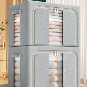 Folding <strong>Waterproof</strong> Durable Eco-Friendly Fabric Dishwasher Safe Stackable Zipper Transparent Clothing Organizer <strong>Storage</strong> <strong>Box</strong> Large - Product Image 6