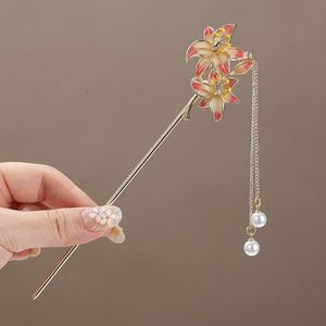 Épingle à cheveux rétro chinoise ancienne, style pique à cheveux, avec motif Phénix et fleur de pivoine noble, ornée de perles, pour femme - Product Image 6