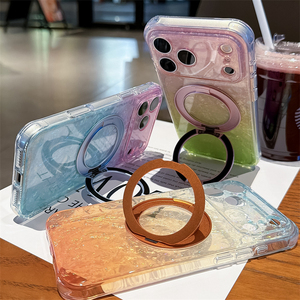 เคสโทรศัพท์พีซี IMD สีไล่ระดับสำหรับ iPhone 18 Pro Max 17 16 15 14 13 พร้อมขาตั้งหมุนได้ 360 องศา รองรับการชาร์จแบบแม่เหล็ก - Product Image 2