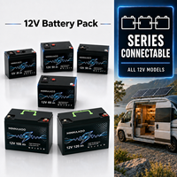 Paket Baterai LiFePO4 Deep Cycle Seri 12V 30Ah-120Ah yang Dapat Disambungkan untuk Penyimpanan Tenaga Surya, Cadangan Rumah, Berkemah RV & Daya Luar Ruangan