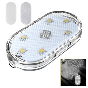 Lampe LED USB à capteur tactile pour intérieur de voiture, lampe de lecture, rechargeable, blanche, décorations pour porte intérieure de voiture, 1 pièce - Product Image 2
